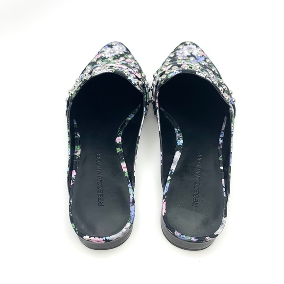 REBECCA MINKOFF MILENA STUDDED SILK LOAFER MULE - Picture 8 of 13